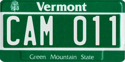 VT license plate CAM011