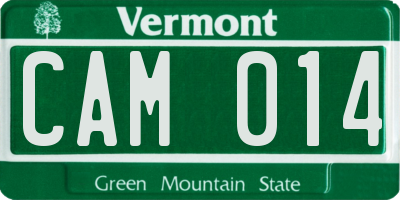 VT license plate CAM014