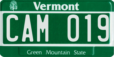 VT license plate CAM019