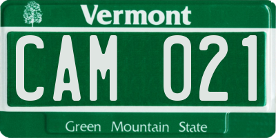 VT license plate CAM021
