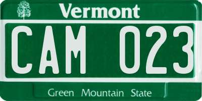 VT license plate CAM023
