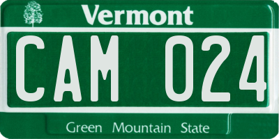 VT license plate CAM024