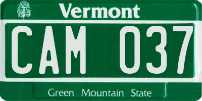 VT license plate CAM037