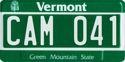 VT license plate CAM041