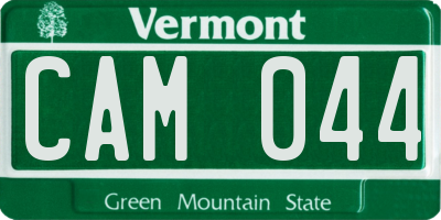 VT license plate CAM044