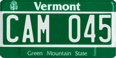 VT license plate CAM045