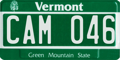 VT license plate CAM046
