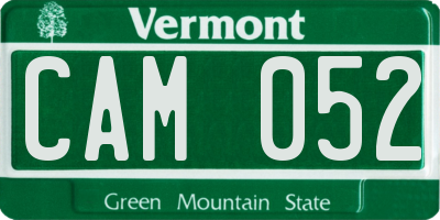 VT license plate CAM052