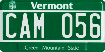 VT license plate CAM056