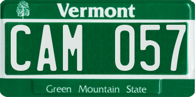 VT license plate CAM057