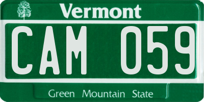 VT license plate CAM059