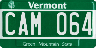 VT license plate CAM064
