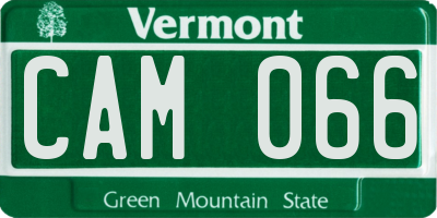 VT license plate CAM066