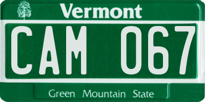 VT license plate CAM067