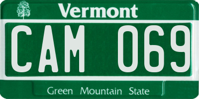 VT license plate CAM069