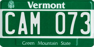 VT license plate CAM073