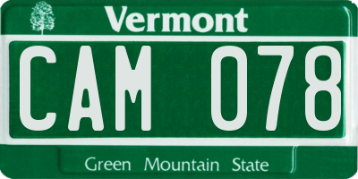 VT license plate CAM078