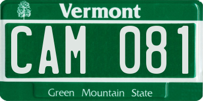 VT license plate CAM081