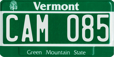 VT license plate CAM085