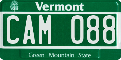 VT license plate CAM088