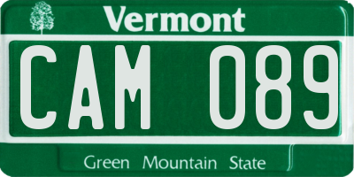 VT license plate CAM089