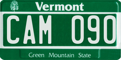 VT license plate CAM090