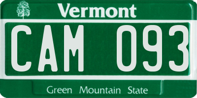 VT license plate CAM093
