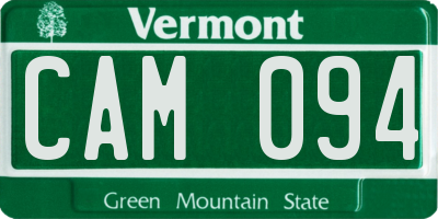 VT license plate CAM094