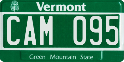 VT license plate CAM095