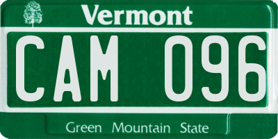 VT license plate CAM096