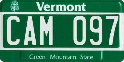 VT license plate CAM097