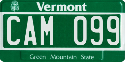 VT license plate CAM099