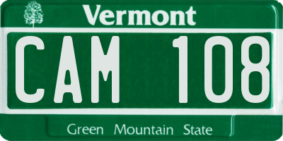 VT license plate CAM108