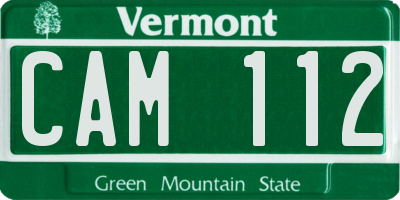 VT license plate CAM112