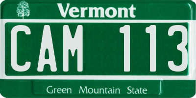 VT license plate CAM113