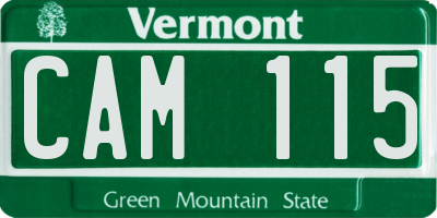 VT license plate CAM115