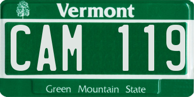 VT license plate CAM119