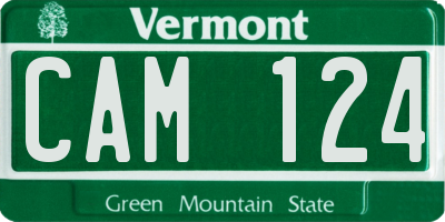 VT license plate CAM124