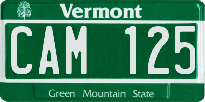 VT license plate CAM125