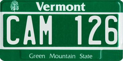 VT license plate CAM126