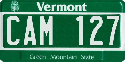 VT license plate CAM127