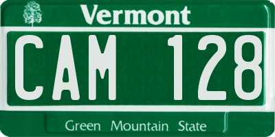 VT license plate CAM128