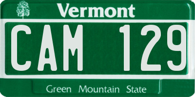 VT license plate CAM129