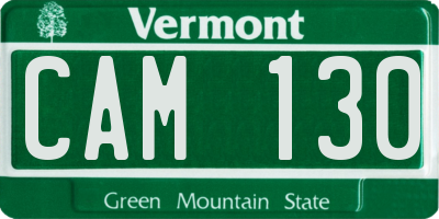 VT license plate CAM130