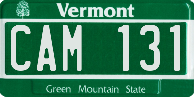 VT license plate CAM131