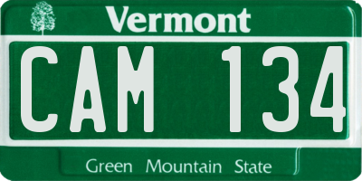 VT license plate CAM134