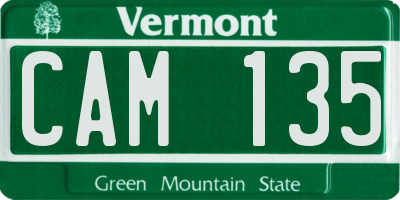 VT license plate CAM135