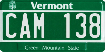 VT license plate CAM138