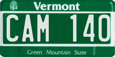 VT license plate CAM140