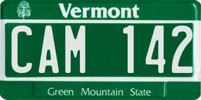 VT license plate CAM142